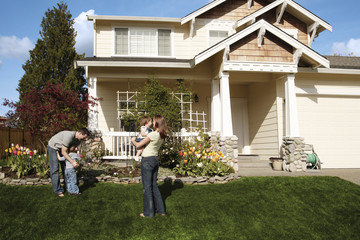 family in the garden