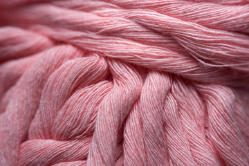 linen rope texture. thread in clew close up