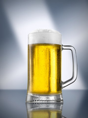 Light beer in glass.