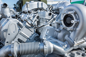 Modern engine closeup