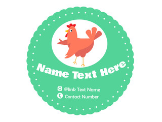 Label design template with chicken logo style. vector illustrator