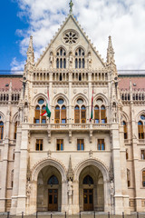 Fototapeta na wymiar Facade of parliament building in Budapest city,Hungary
