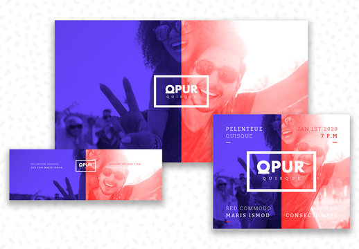 Conjunto "colorblock" (contraste de colores) para redes sociales