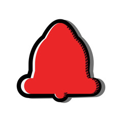 Bell icon, Notifications with shadow. Red icon, symbol. Vector illustration Transparent. White Insulated.