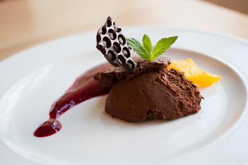 chocolate cake ice cream dessert