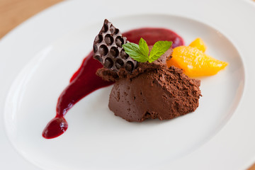 chocolate cake ice cream dessert