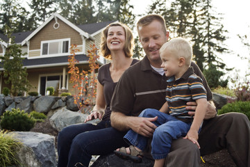 happy family in the park