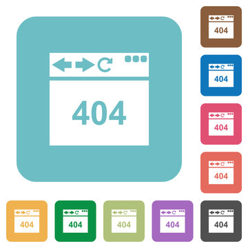 Browser 404 page not found rounded square flat icons
