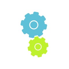 Settings icon with additional gears icon, vector illustration.