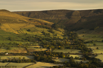 View of a village in Hope Valley, Peak District