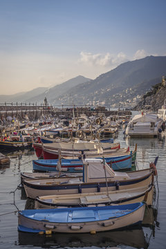 Fishing boats in the port of Camogli - Liguria - Italy
