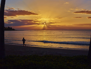 Jogger on beach 012