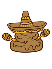 sombrero party tanzen mexikaner mexiko südamerika scheiße kot ekelig gesicht haufen häufchen kacke comic cartoon design clipart lachen gestank
