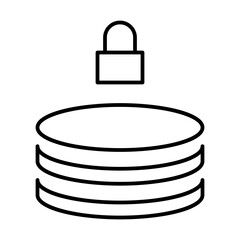 Database Lock Computer Service IT Programming Hardware Webdesign vector icon