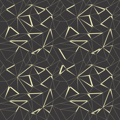 Abstract geometric seamless pattern background with black and gold color for textile, fabric, wallpaper, texture, etc