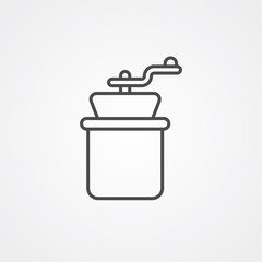 Coffee grinder vector icon sign symbol