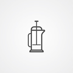 Obraz premium Coffee press vector icon sign symbol