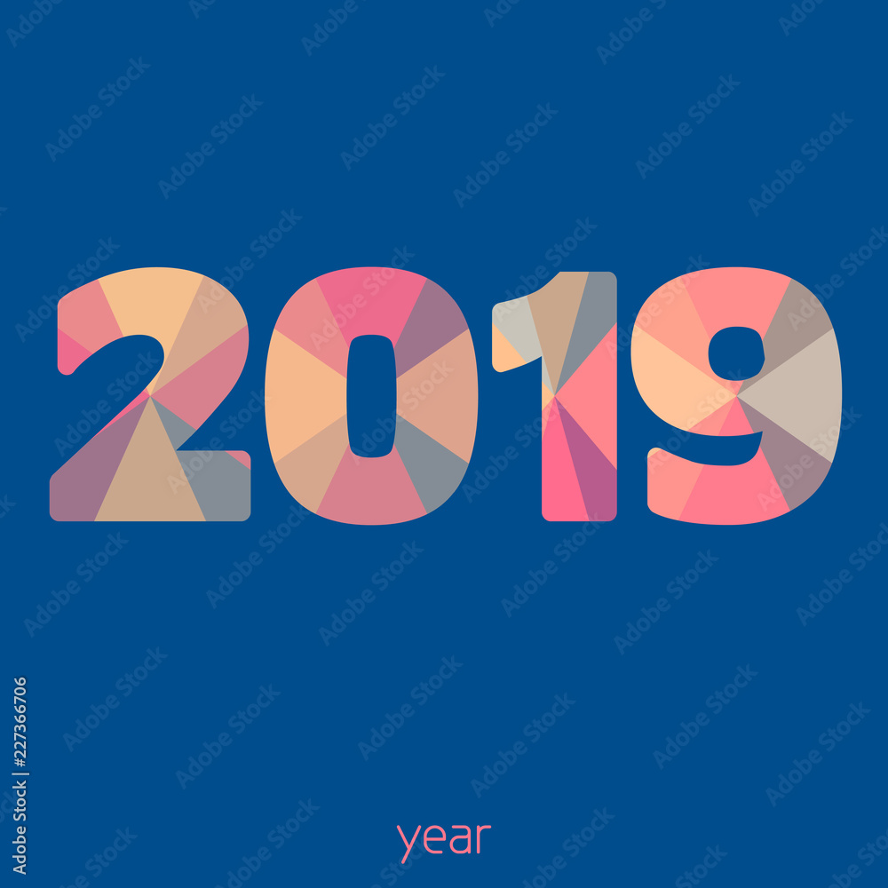 Aufkleber year 2019. simple vector graphic pattern. flat design