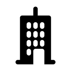 Dormitory Hostel Hotel Building City Skyscraper vector icon