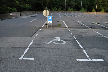 Parking lot for handicapped people