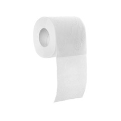 Toilet paper roll on white background. Personal hygiene
