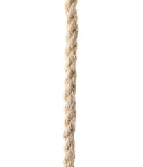 Hemp rope on white background. Organic material
