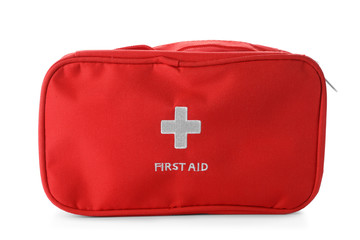 First aid kit on white background. Health care