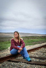 Woman on the tracks