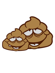 paar pärchen 2 freunde team kind eltern familie mama papa kot scheiße ekelig gesicht haufen häufchen kacke comic cartoon design clipart lachen gestank