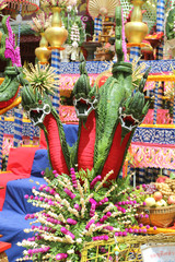 .Beautiful Naga made from banana leaves. Naga Traditional Thai.