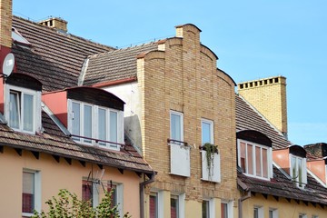 Old traditional houses in a medieval town
