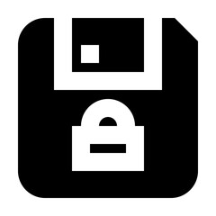 Floppy Lock Protect Protection Secure vector icon