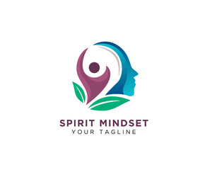 Human think health, spirit and success logo design inspiration