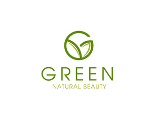 Green G Initial Logo Design inspiration