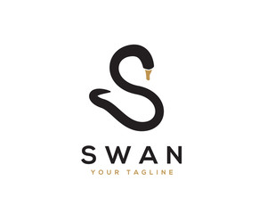 S Initials Swan Logo Design Inspiration