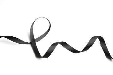 black ribbon twist spiral isolated