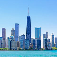 Fototapeta na wymiar Chicago cityscape With Hancock building 