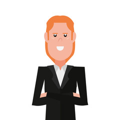 man portrait character on white background