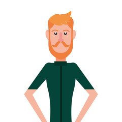 man portrait character on white background