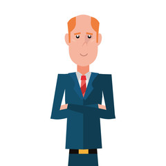 man portrait character on white background