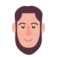 man face character on white background