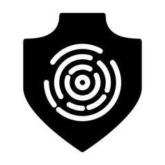Fingerprint 2 Shield Security Safety Protection Secure vector icon