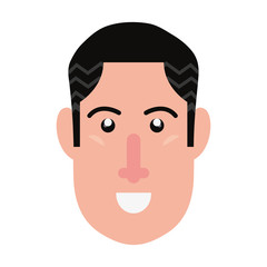 man face character on white background