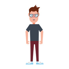 man character  standing on white background