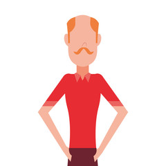 man portrait character on white background