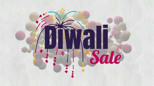 Diwali sale sign against bubble background 4k