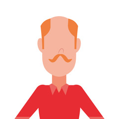 man portrait character on white background