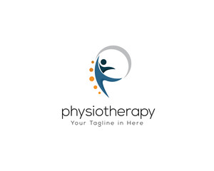 human health care logo, physiotherapy logo, human jump logo, p Letter logo