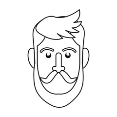 man face outline on white background
