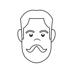 man face outline on white background